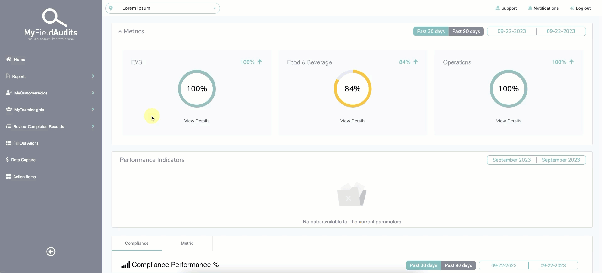 Desktop navigation to Completed Audits