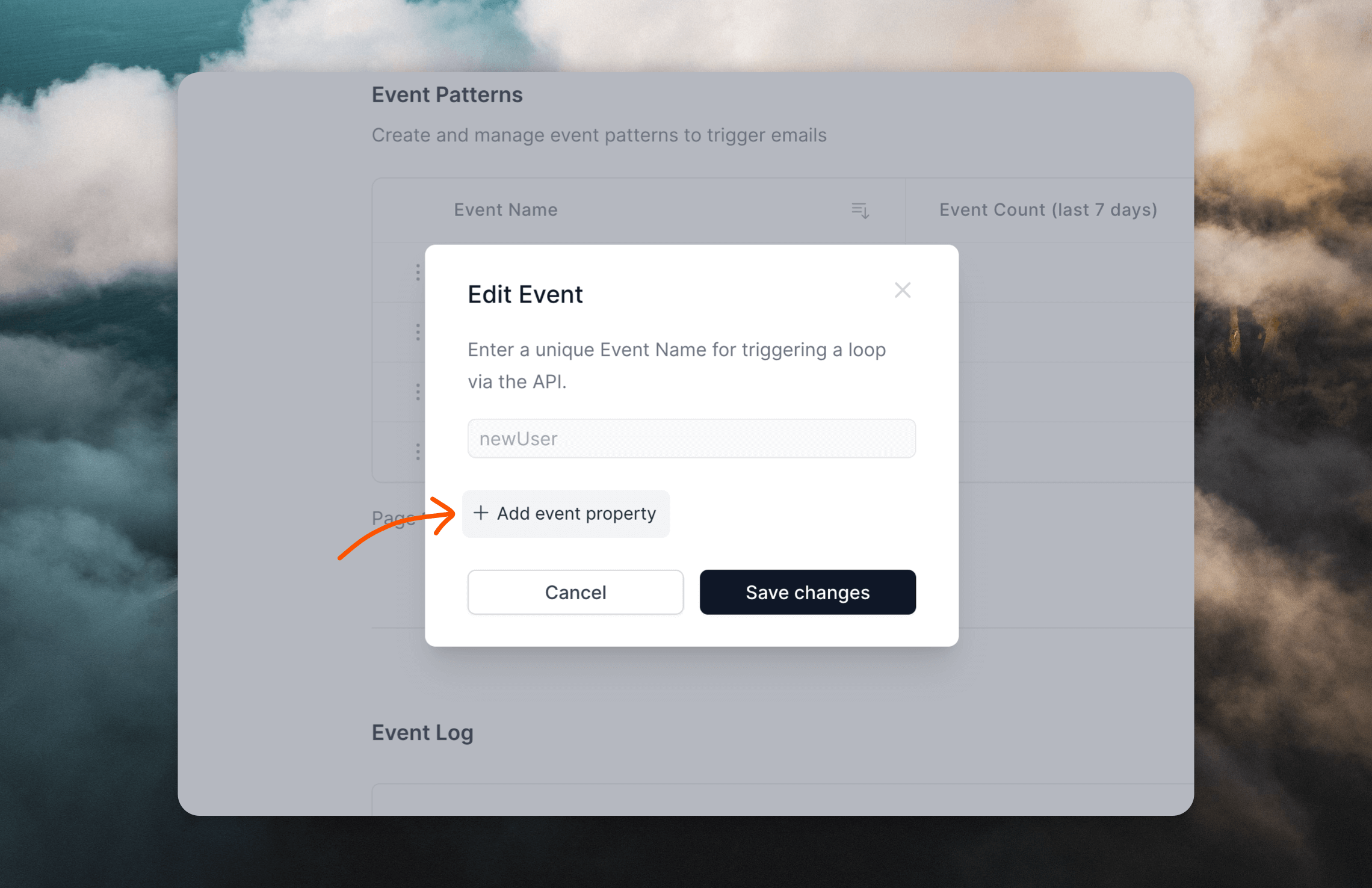 Adding an event property