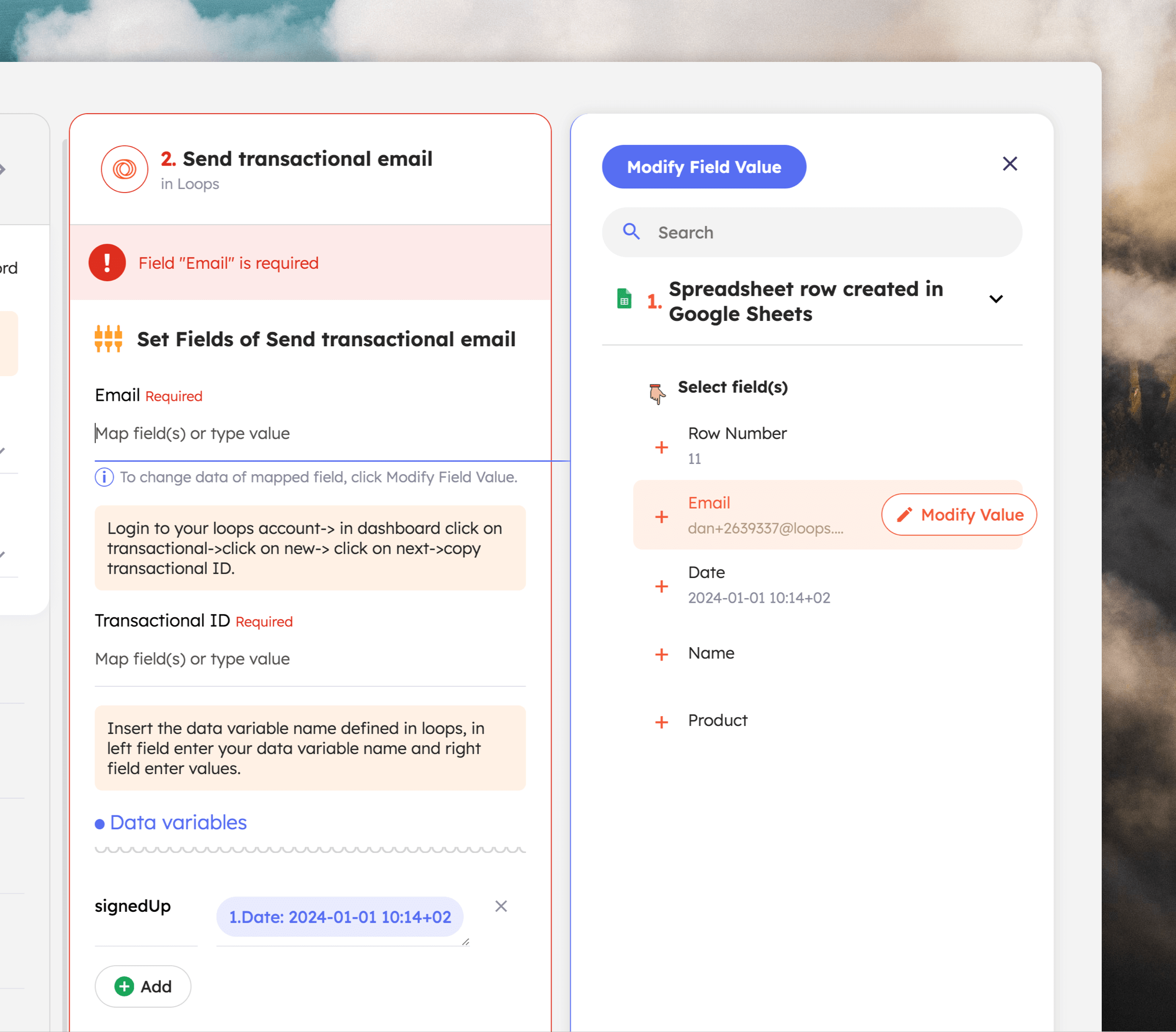 Send transactional email automation