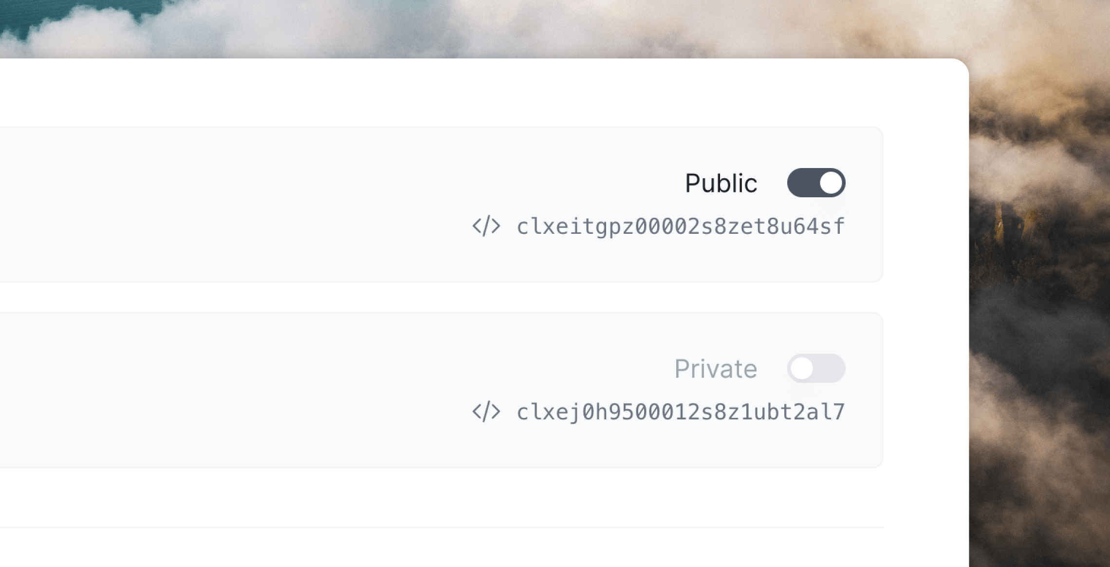 Visibility toggle