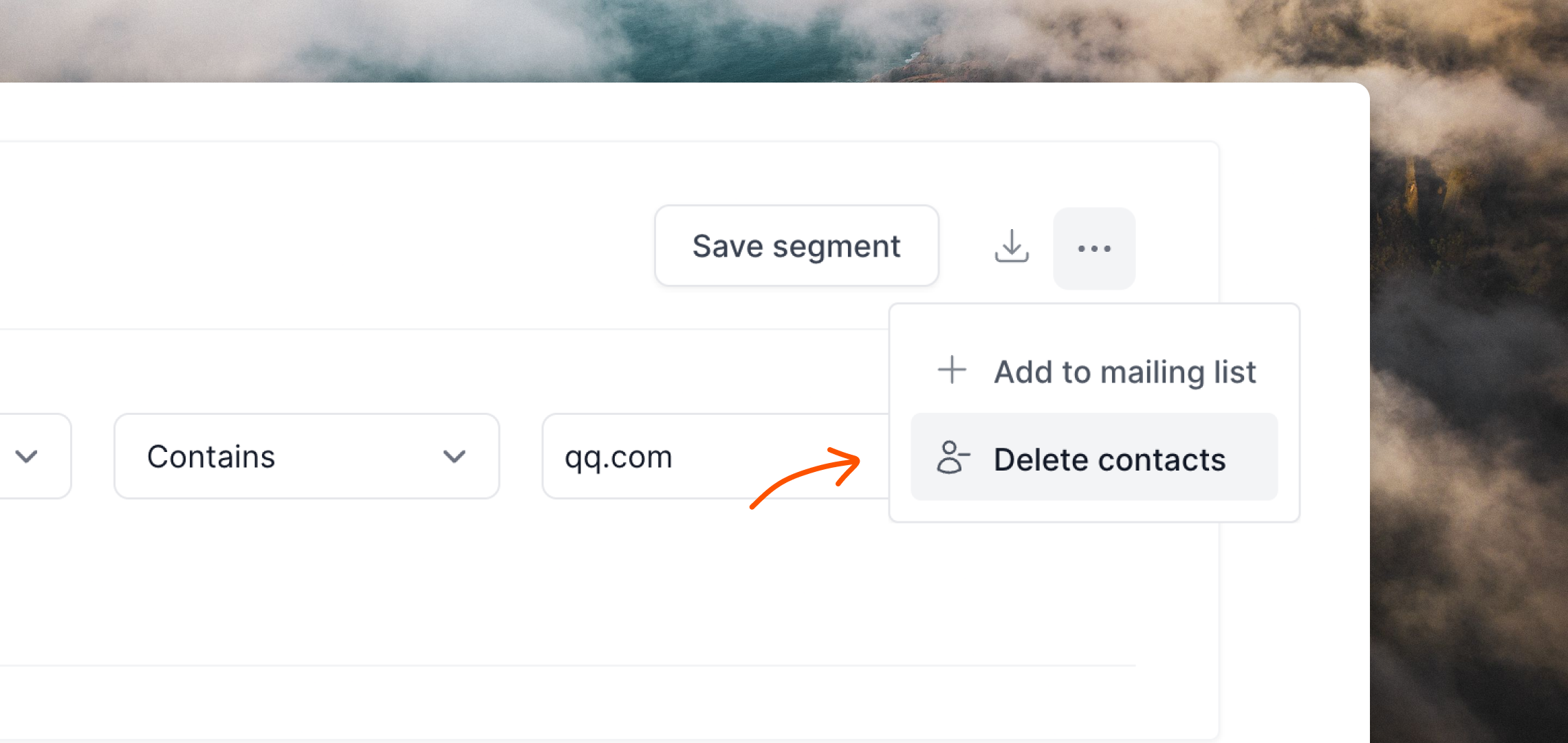 Deleting contacts in bulk using filters