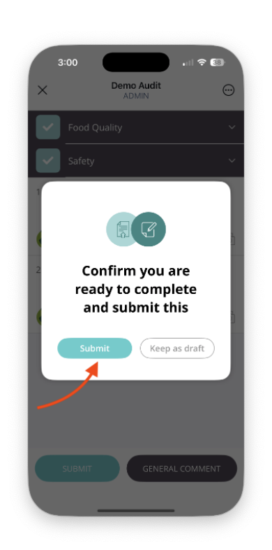 Confirm submit