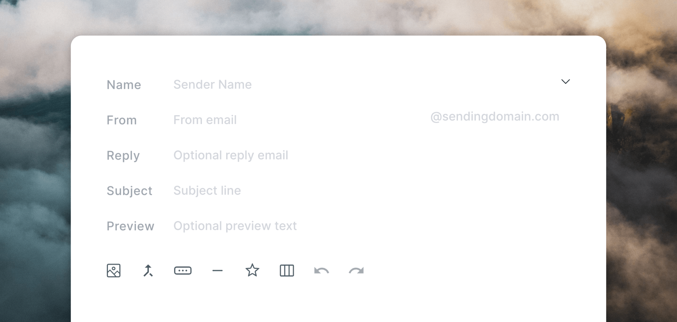 Sending settings