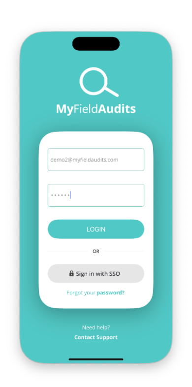 Login screen