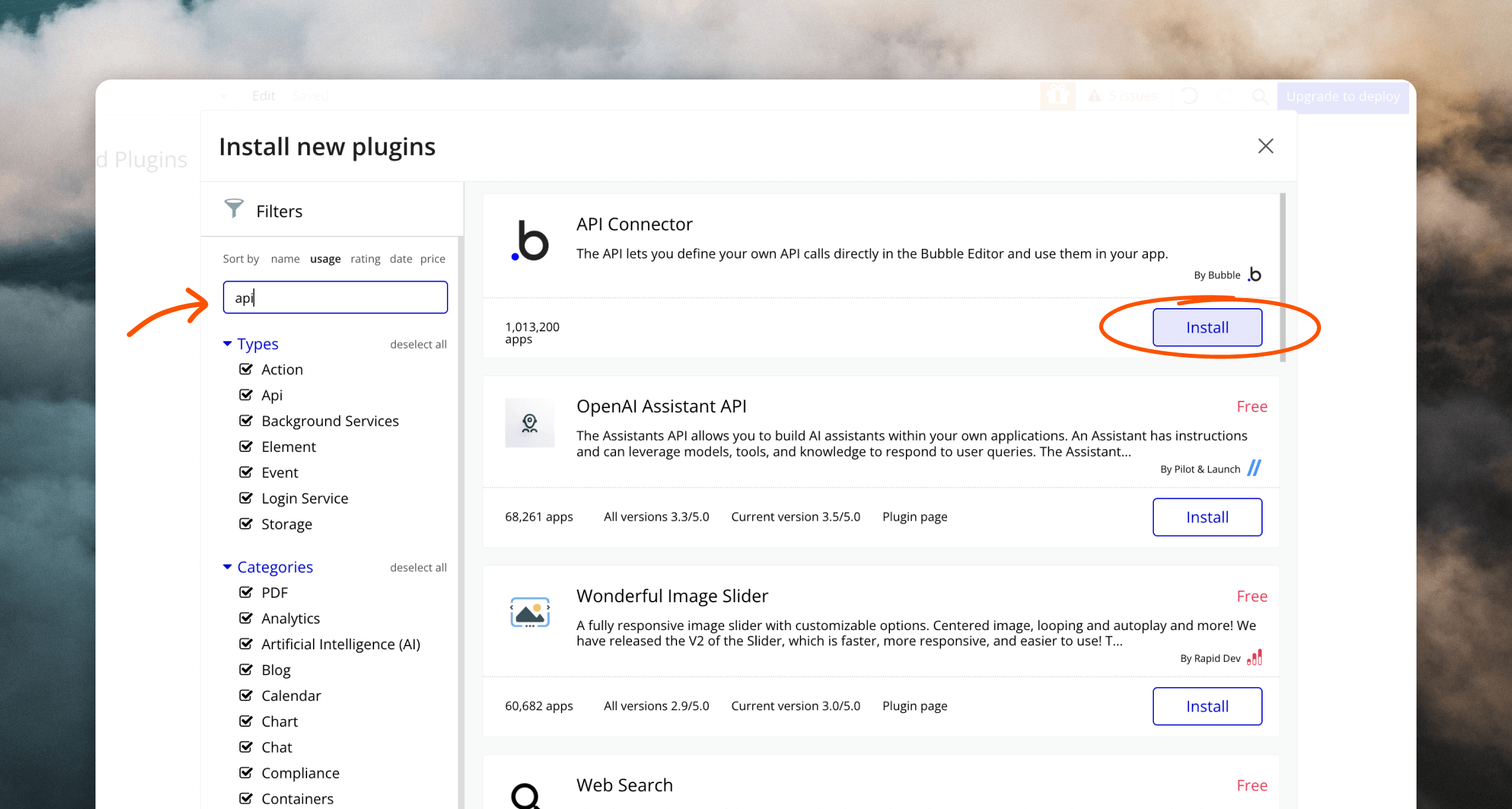 Search for API Connector
