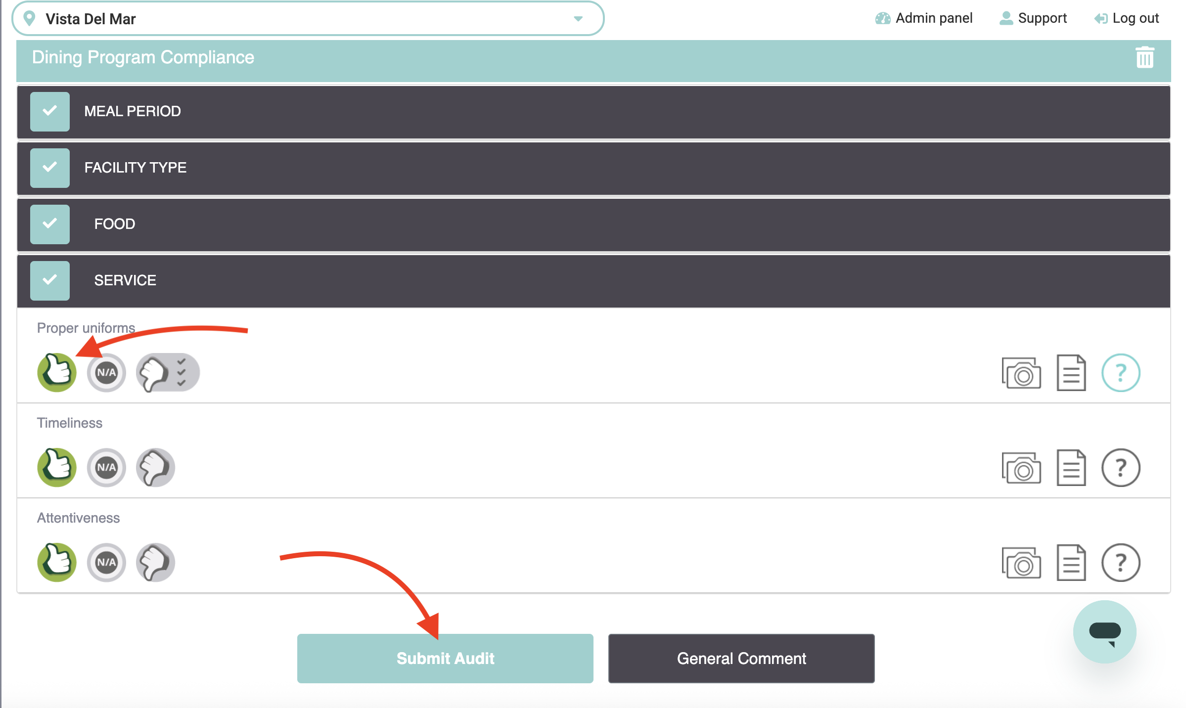 Submit audit confirmation