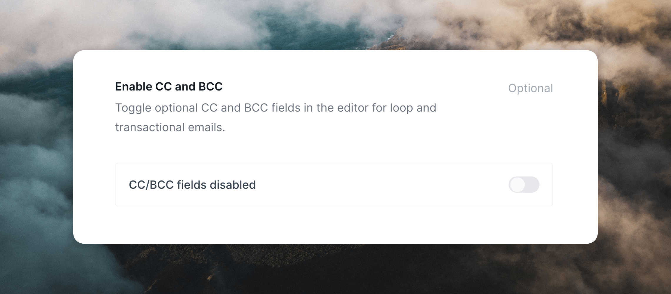 CC/BCC field setting settings