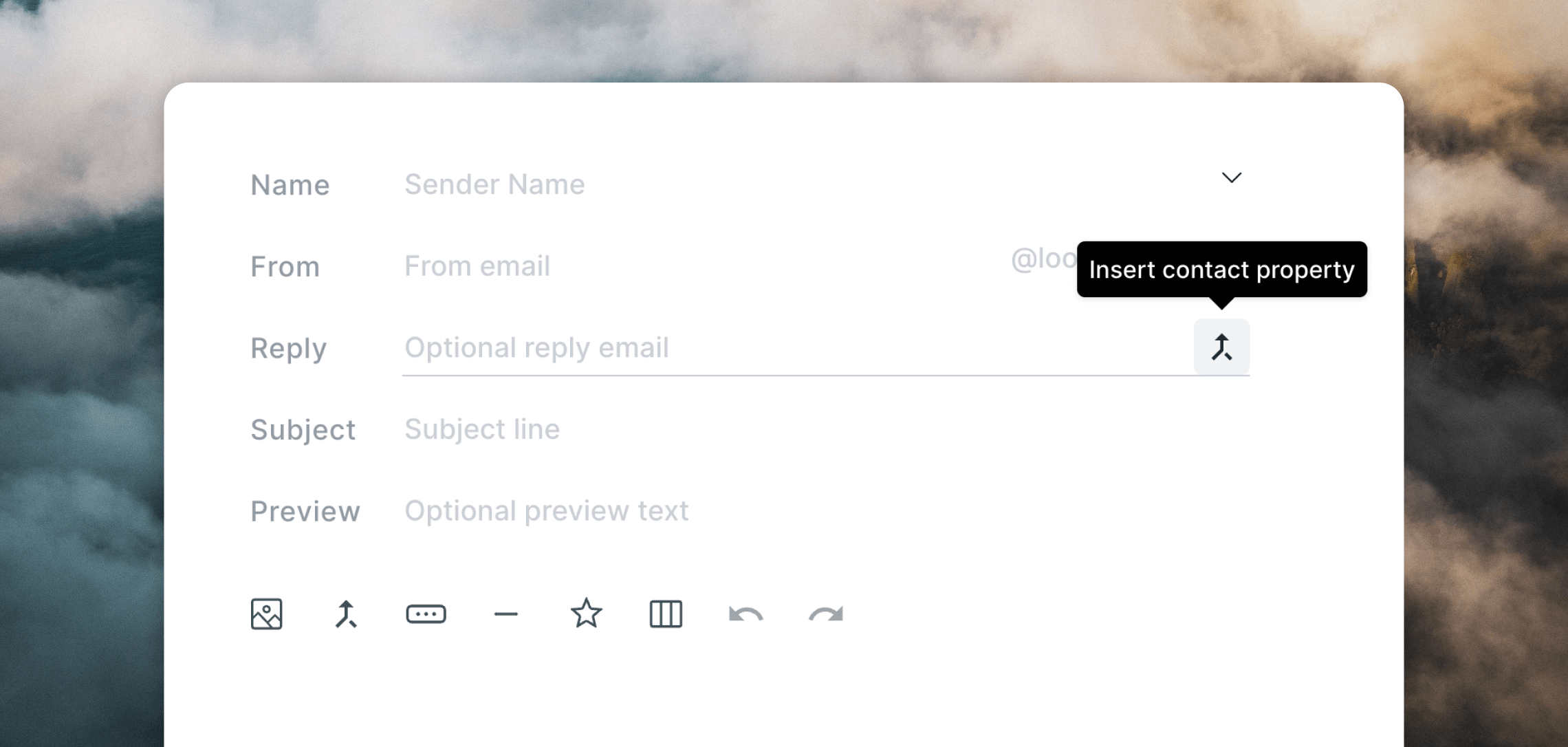 Adding a contact property to sending details