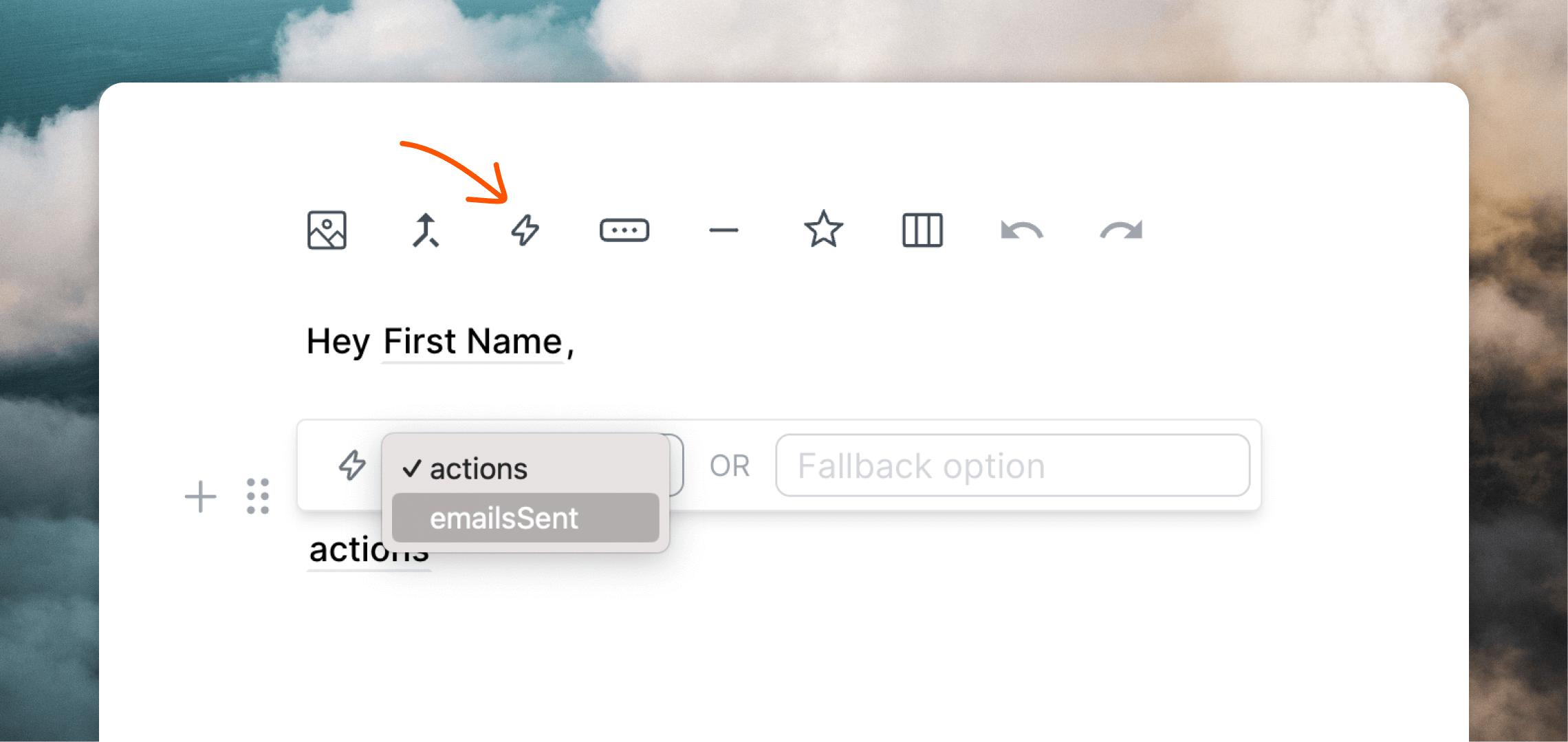 Adding event properties in the editor