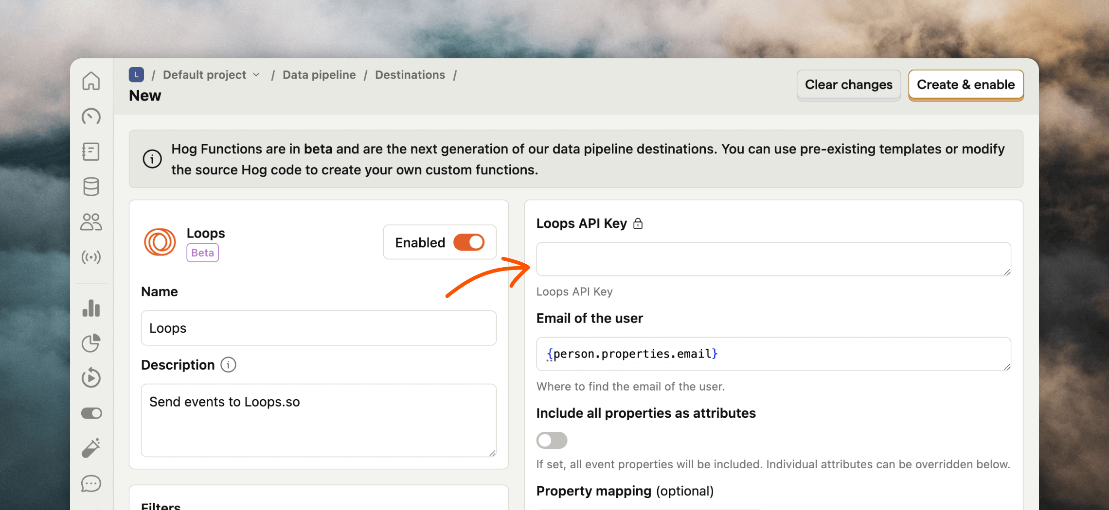 Add Loops API key