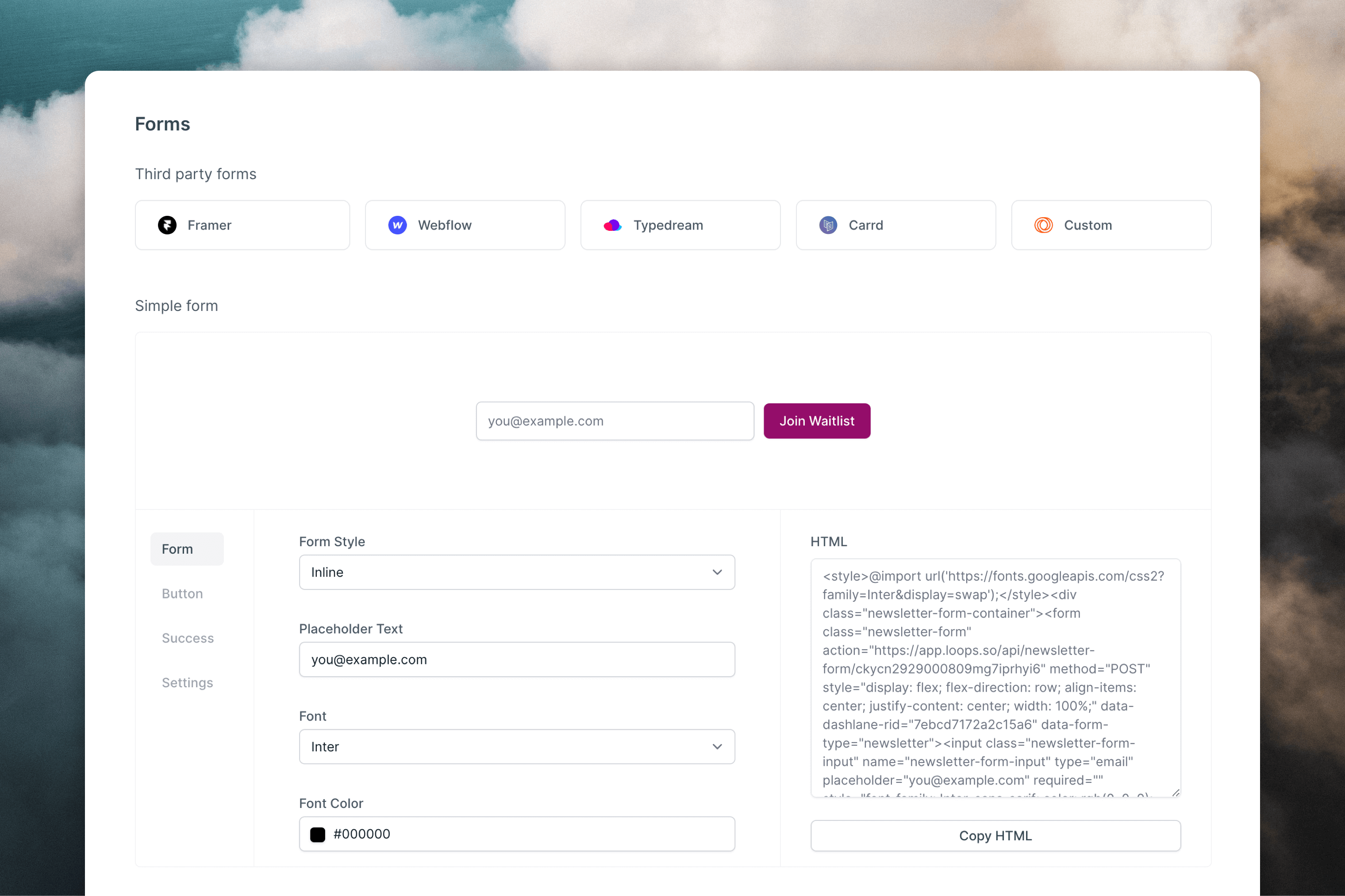 Simple form