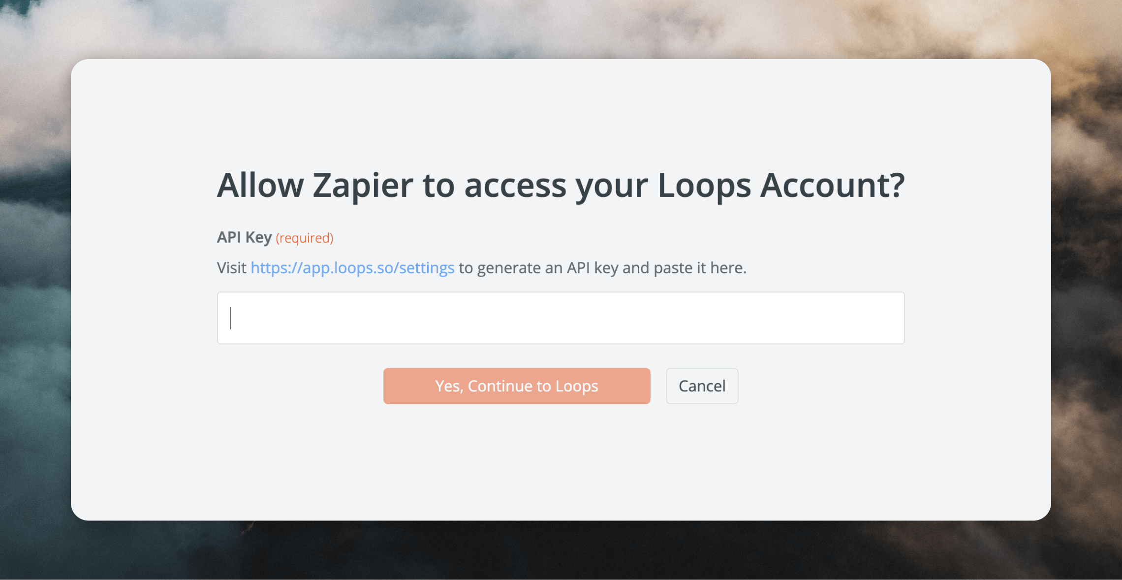 Add API key into Zapier