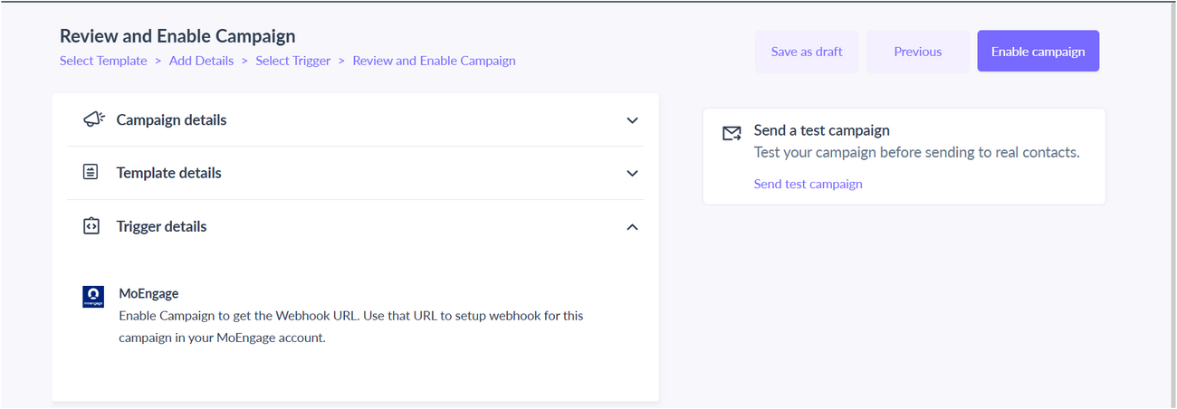 Trigger Campaigns through MoEngage in Mailmodo