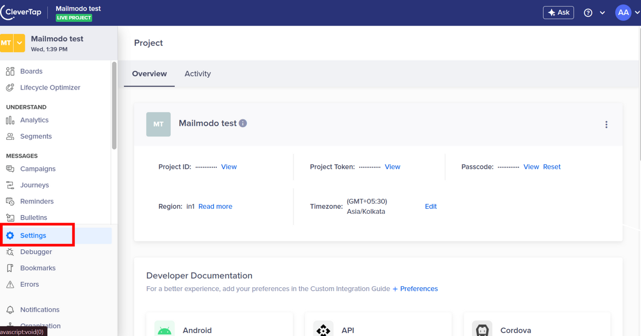 How to pass contacts from Clevertap to Mailmodo