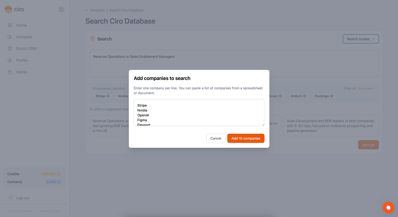 What are Ciro’s Search Modes?