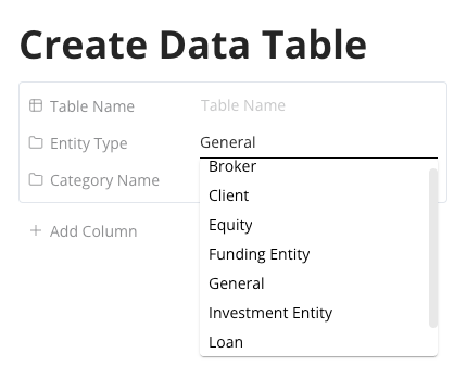 Data Tables and Dynamic Properties