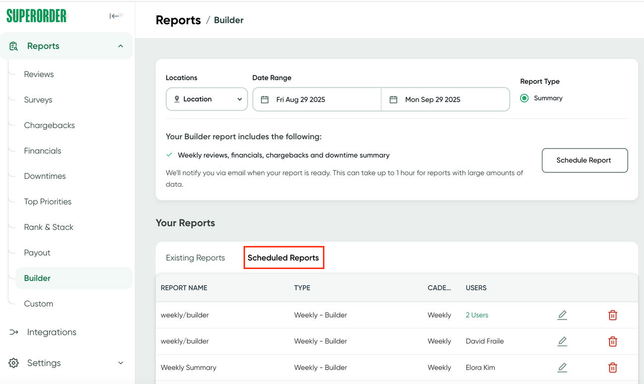 How to set up a Scheduled Report