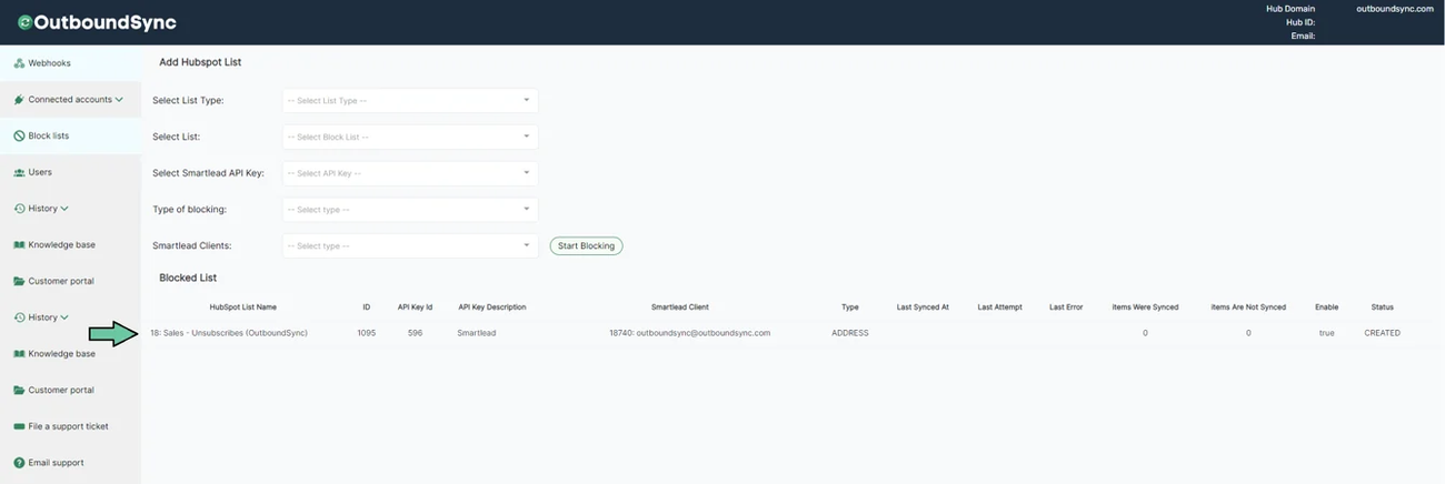 Updating block lists from reports
