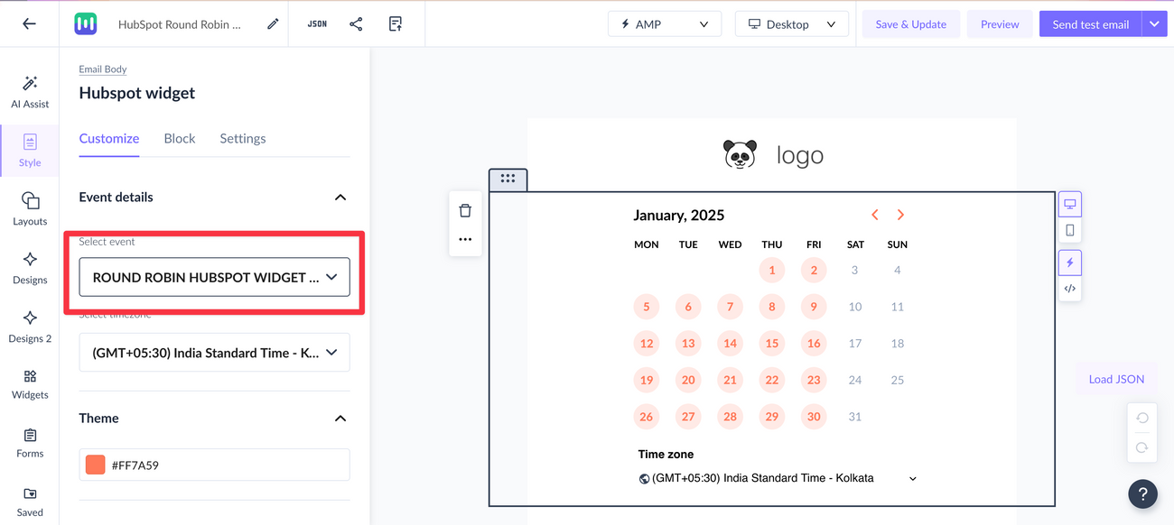 Scheduling HubSpot Meetings in Mailmodo