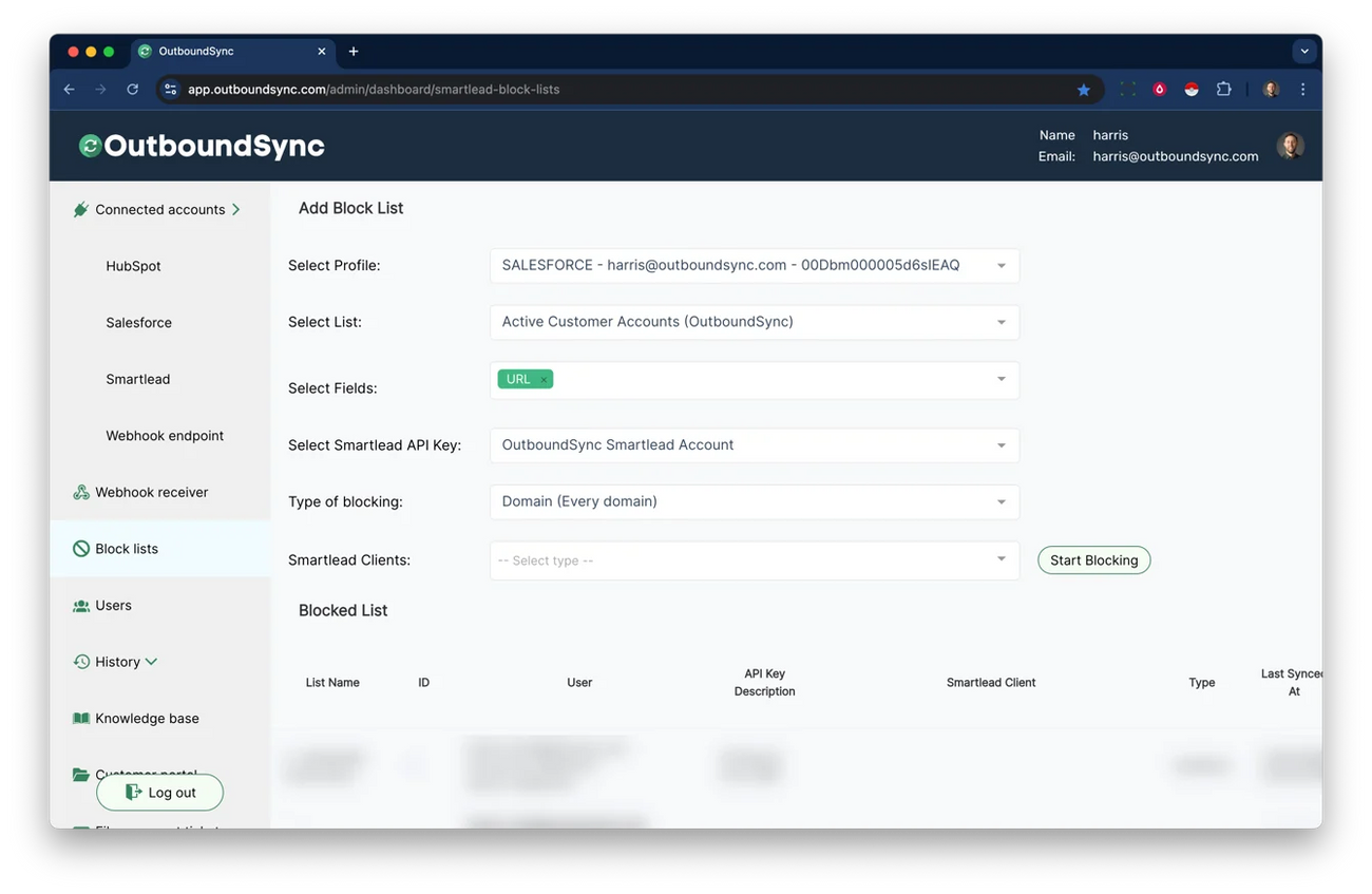 Updating block lists from reports