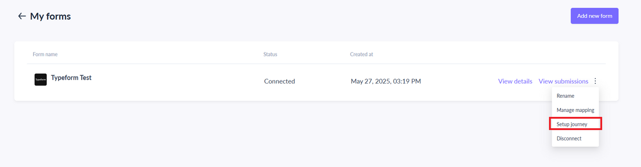 Trigger a Journey When Web Forms Are Submitted