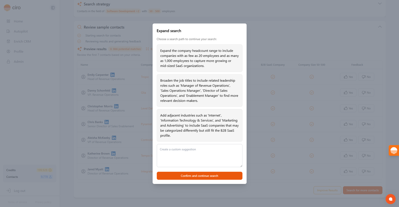 How to Get Ciro to Expand Your Search