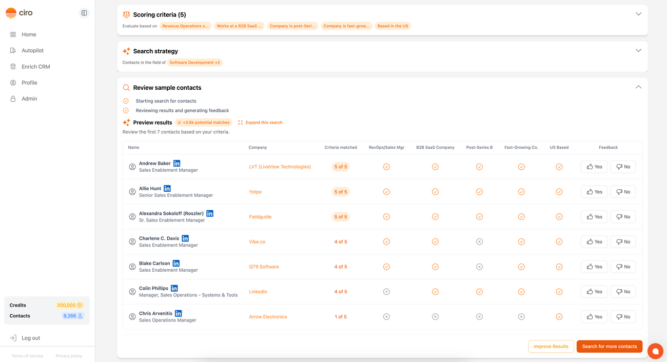 How to run Autopilot Search using Ciro’s Database