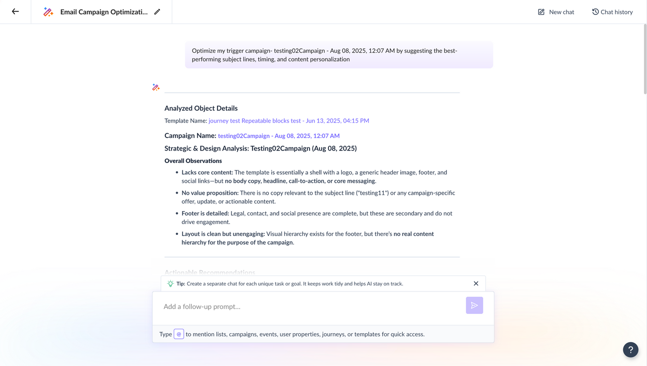 Setup and Test Trigger campaigns