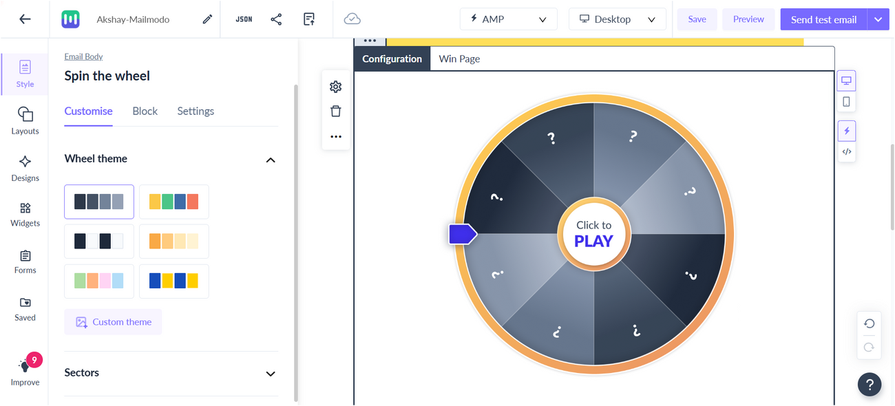 How to setup Spin the Wheel widget?