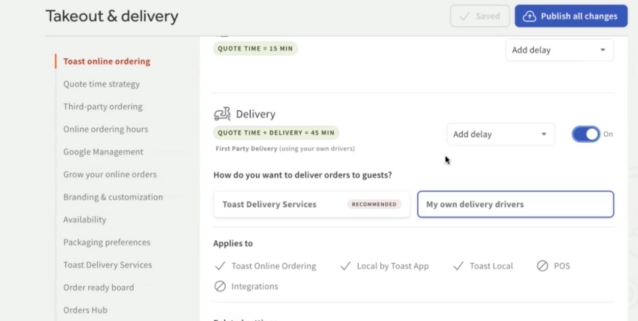 Switching from Toast Delivery Services to FIRST