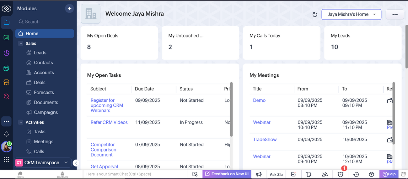How to send data from Zoho CRM to Mailmodo as contacts