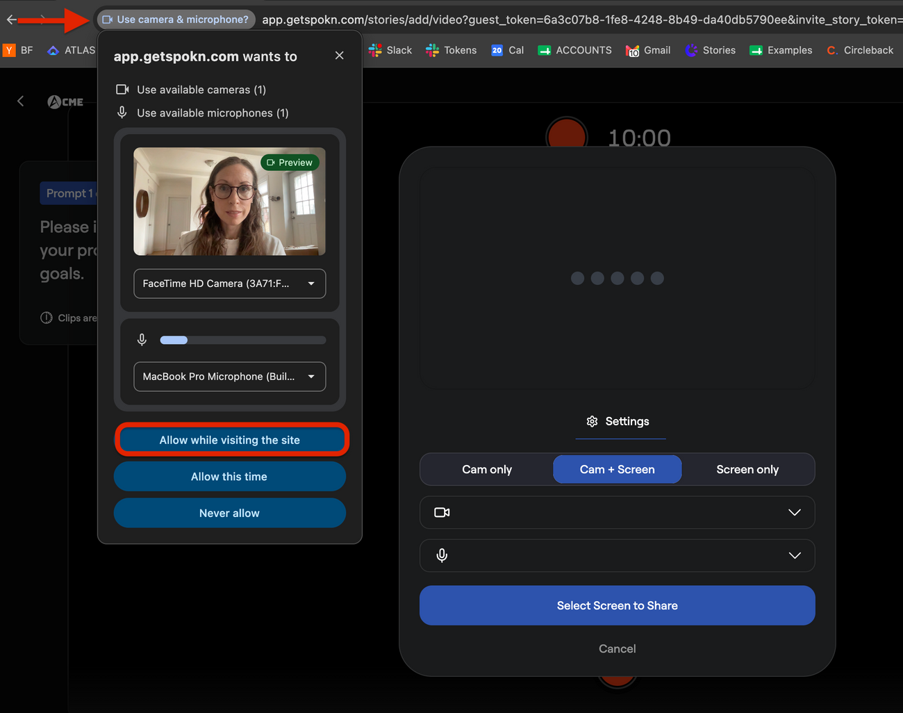 Recording a Landscape or Screen-sharing Video