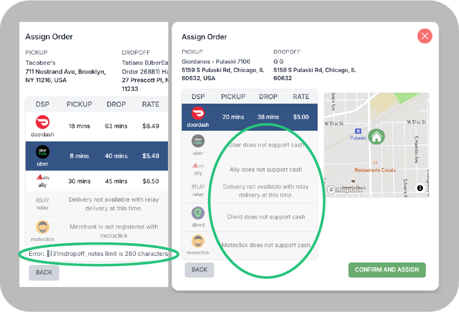 View Rejected Quotes for an External Delivery Request