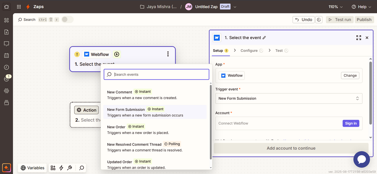 Trigger Campaigns through Webflow on Mailmodo