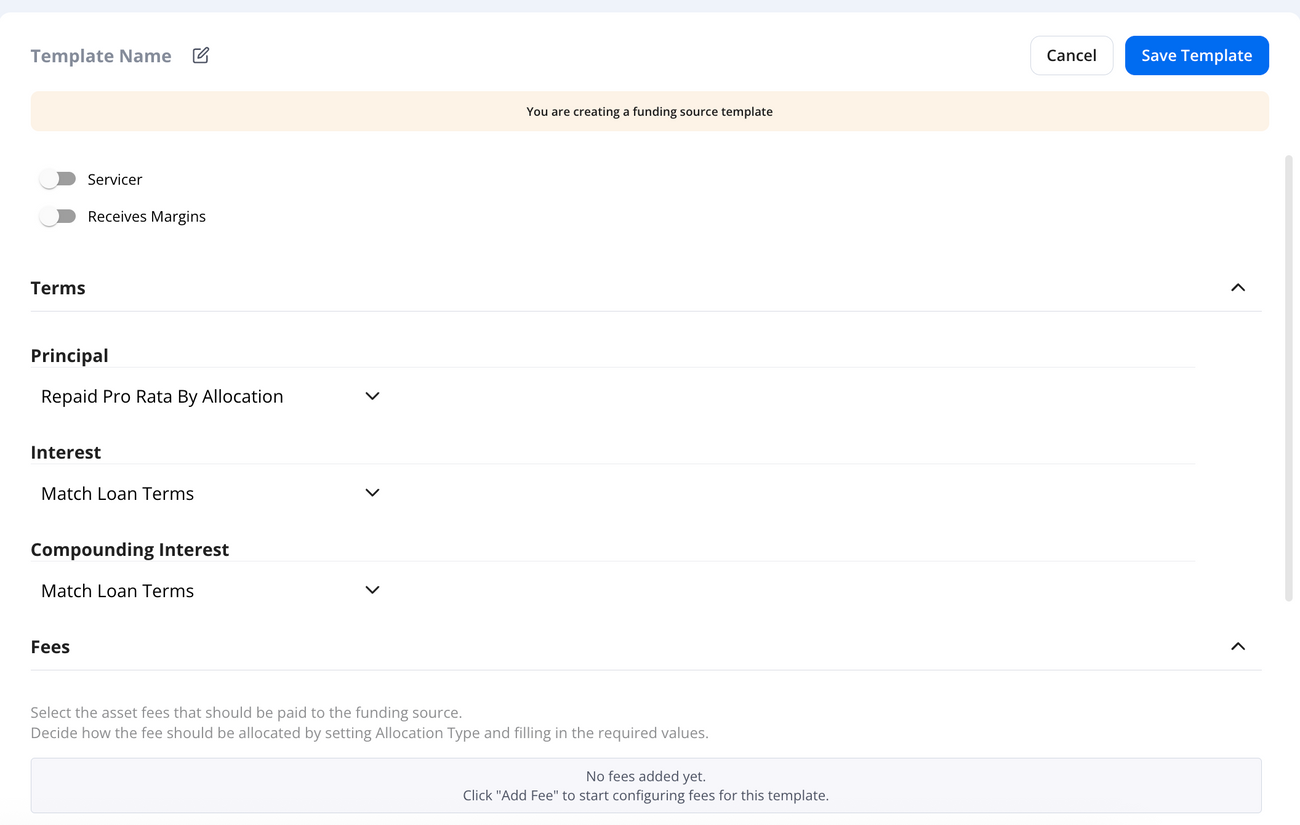 Funding Source Templates