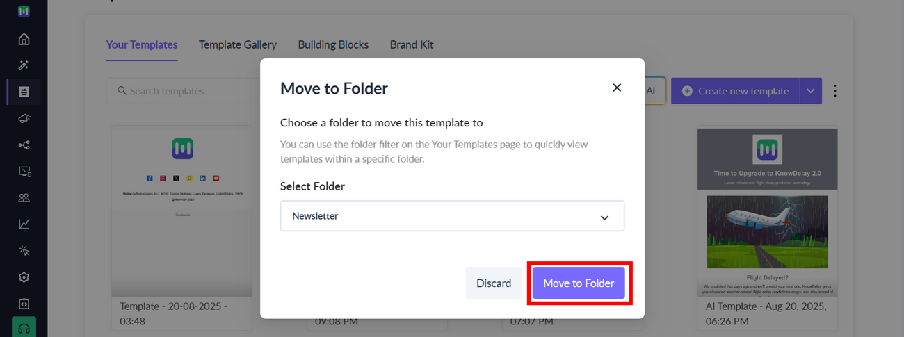 How to add your Templates to a Folder