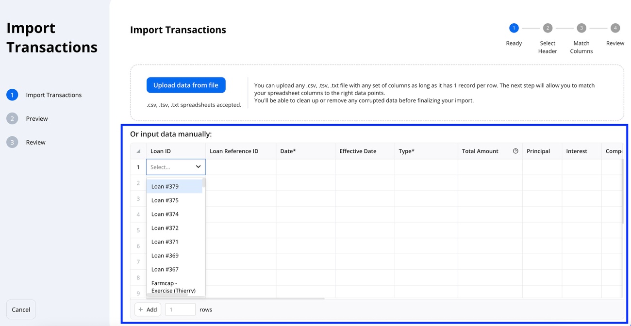 Importing Transactions