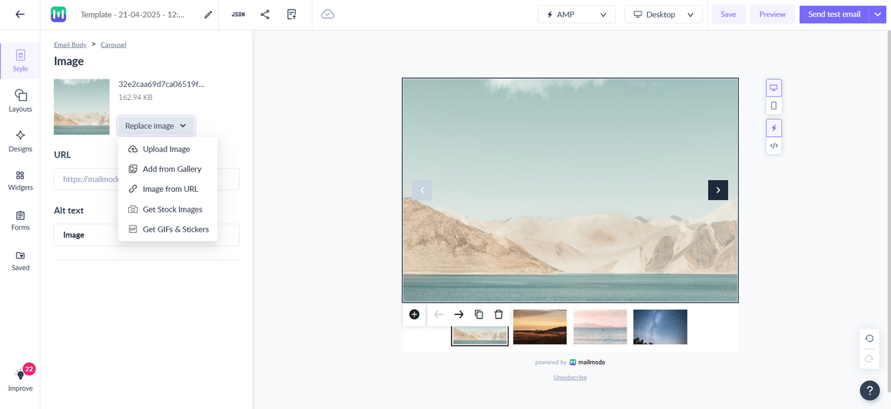 How to add a carousel to your email template?