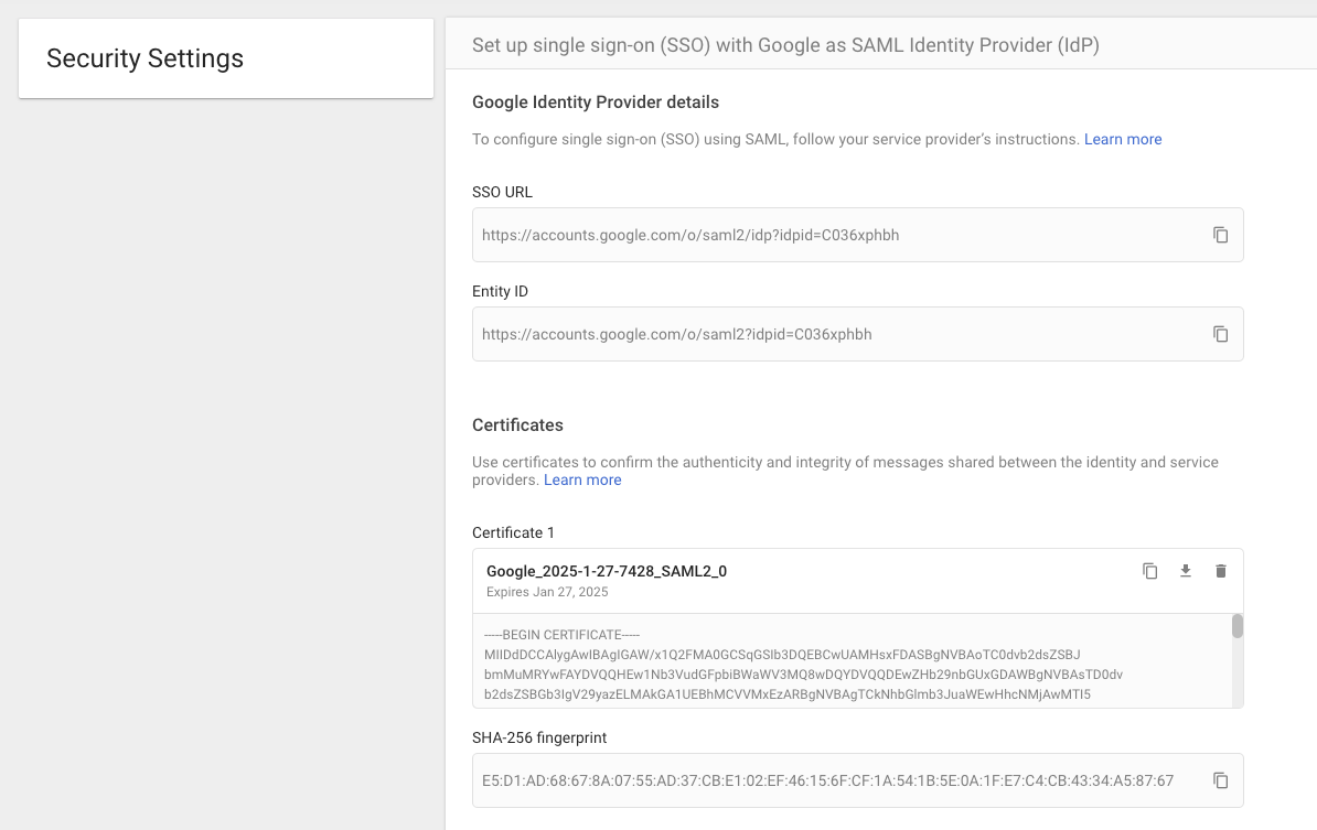 Google SSO