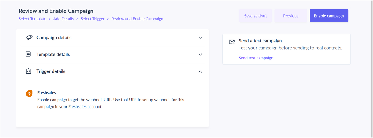 Trigger campaigns through Freshsales in Mailmodo