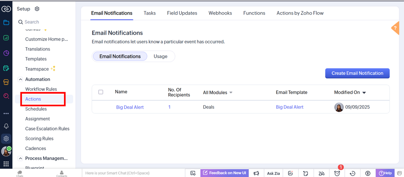 How to send data from Zoho CRM to Mailmodo as contacts