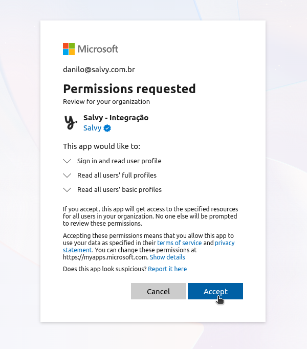 Como integrar a Salvy com o Microsoft 365