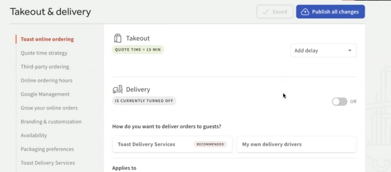 Switching from Toast Delivery Services to FIRST