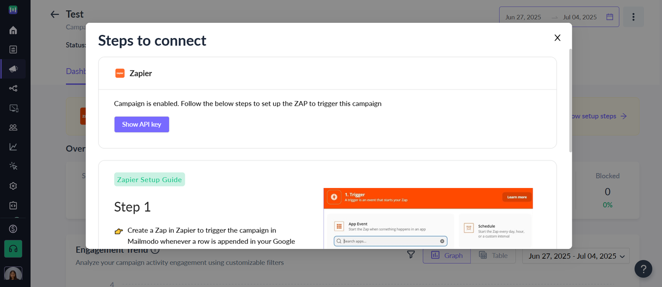 How to trigger Emails in Mailmodo via Zapier