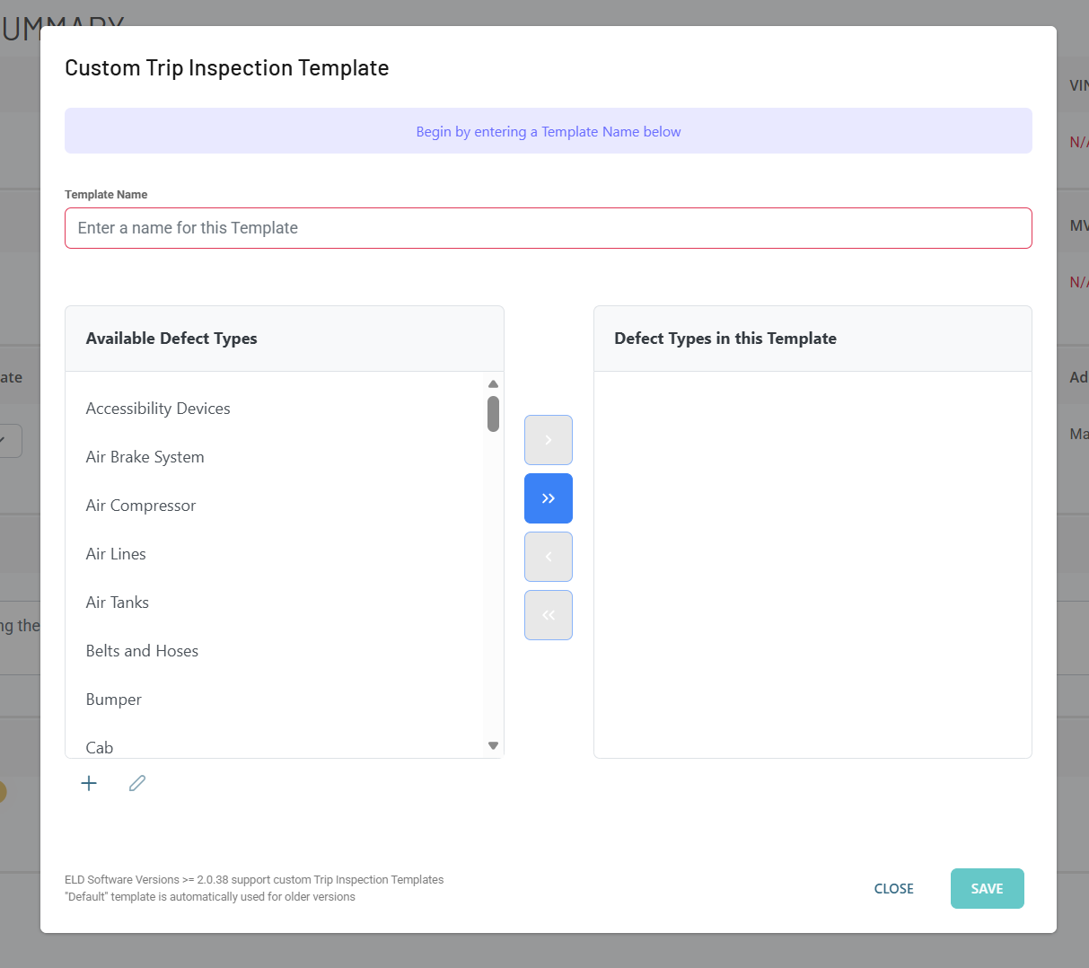 Custom Trip Inspection Templates in Switchboard ELD
