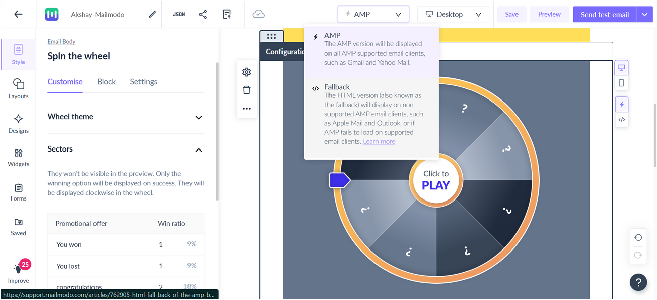 How to setup Spin the Wheel widget?