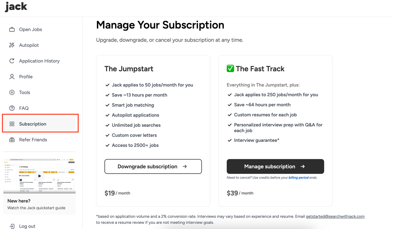 How can I upgrade or downgrade my subscription?