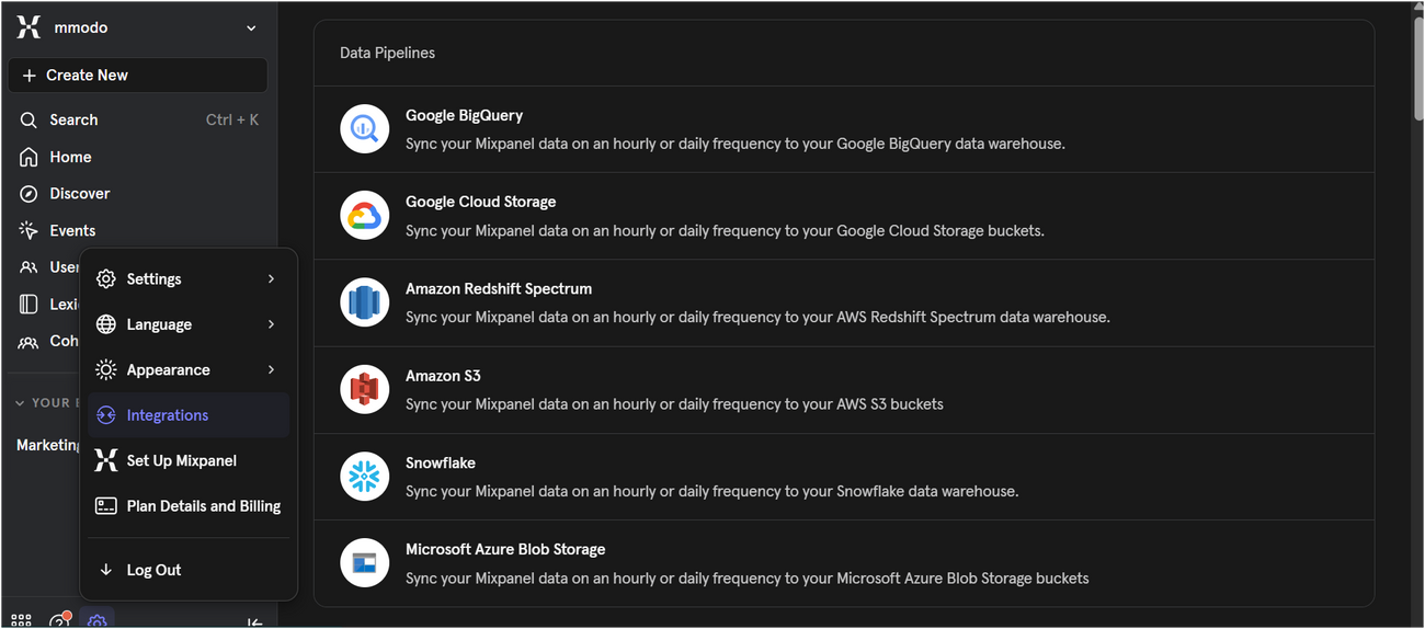 Syncing Mixpanel cohorts to Mailmodo