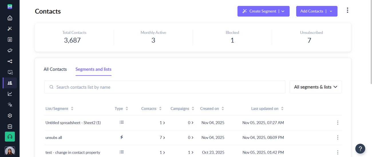 How to segment contacts based on 'Custom Events'