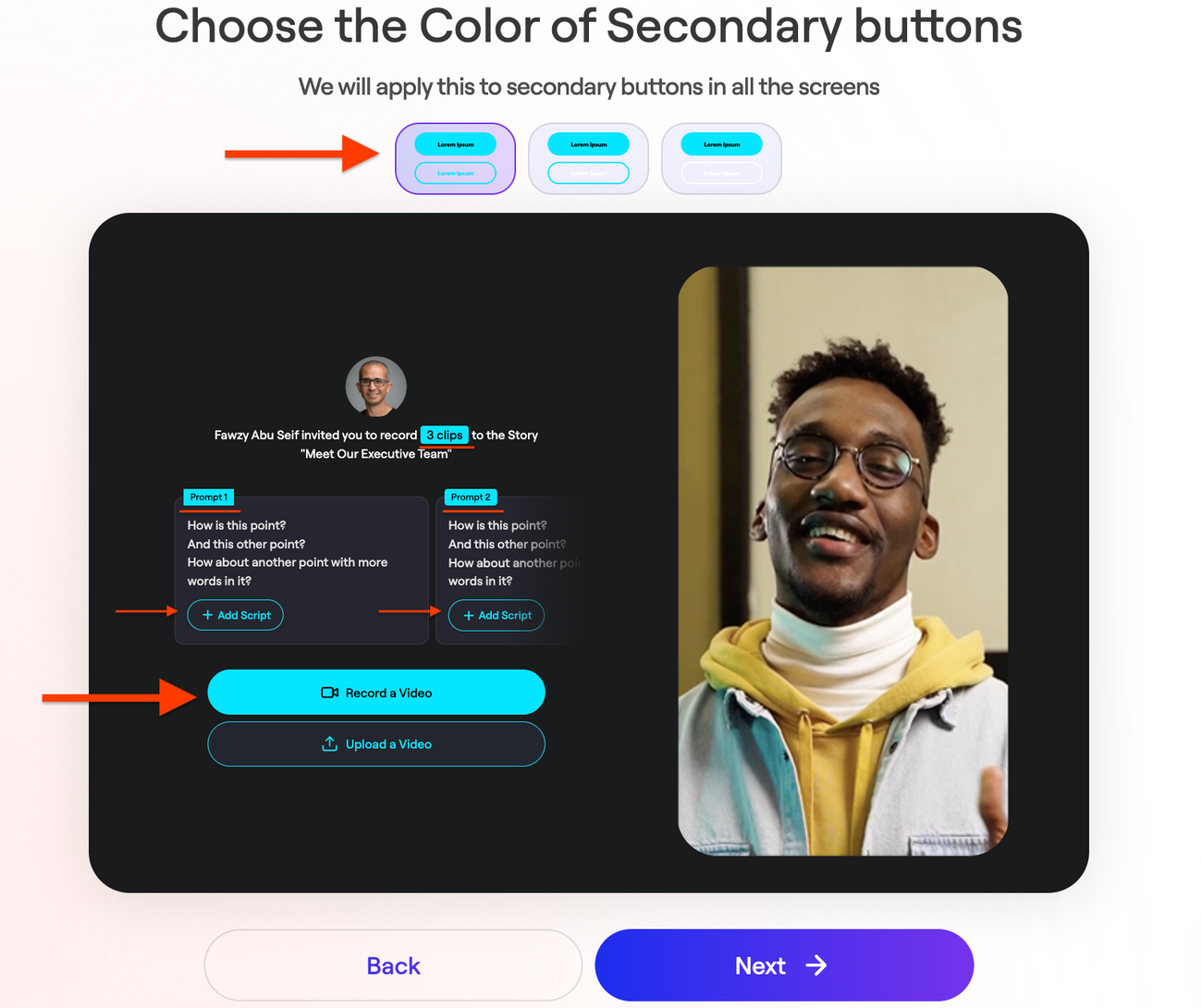 Recording Experience Customization (Premium Feature)